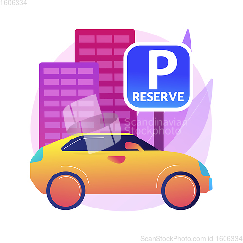 Image of Reserve parking space for curbside pickup abstract concept vector illustration.