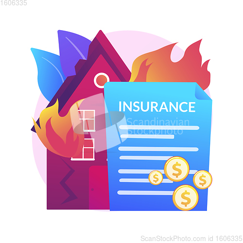 Image of Fire insurance abstract concept vector illustration.