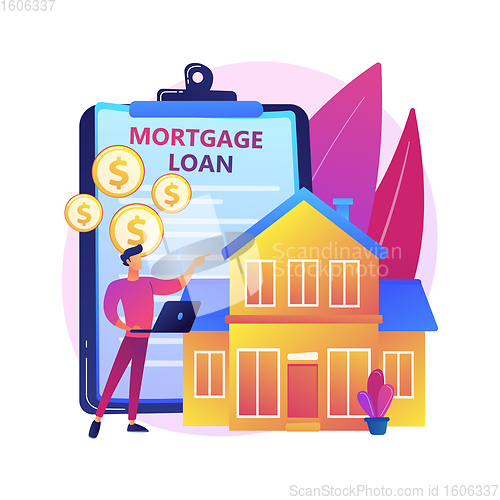 Image of Mortgage loan abstract concept vector illustration.