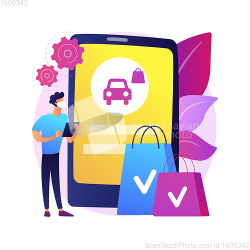 Image of Place your curbside pickup order online abstract concept vector illustration.