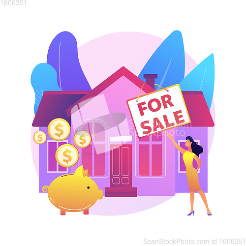 Image of House for sale abstract concept vector illustration.