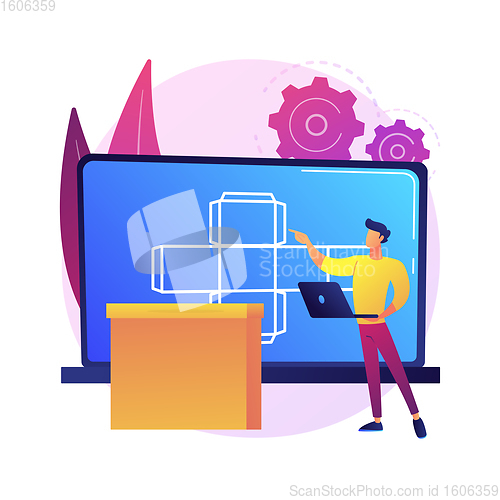 Image of Digital packaging abstract concept vector illustration.