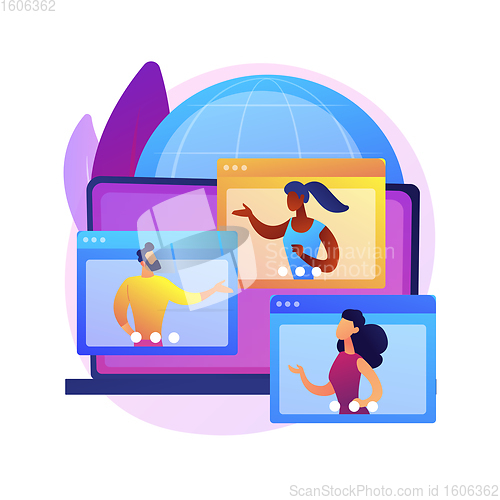 Image of Online meetup abstract concept vector illustration.