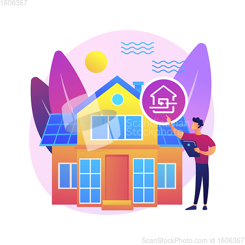 Image of Passive house abstract concept vector illustration.
