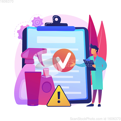 Image of Product safety control abstract concept vector illustration.