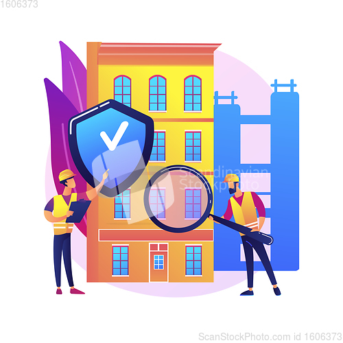 Image of Building safety abstract concept vector illustration.