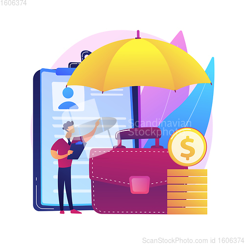 Image of Employment insurance abstract concept vector illustration.