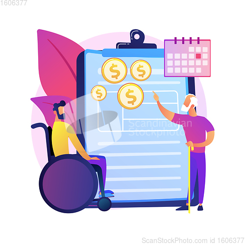 Image of Social-security benefit abstract concept vector illustration.