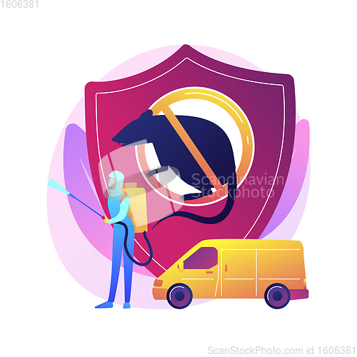 Image of Rodents pest control service abstract concept vector illustration.