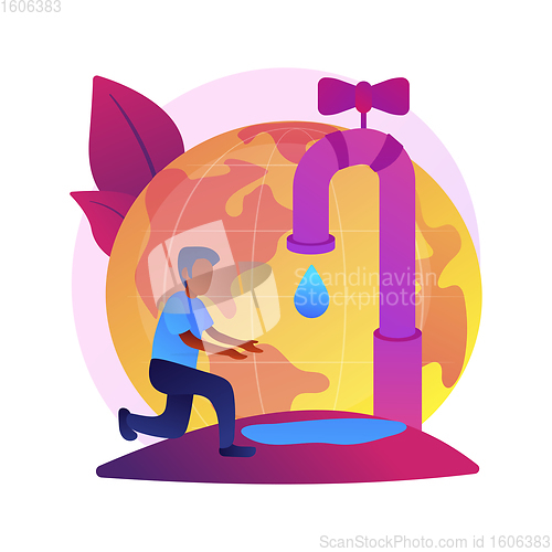 Image of Lack of fresh water abstract concept vector illustration.