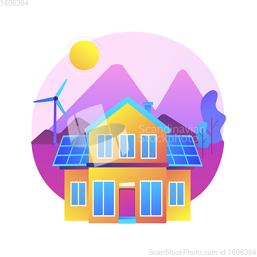 Image of Eco house abstract concept vector illustration.