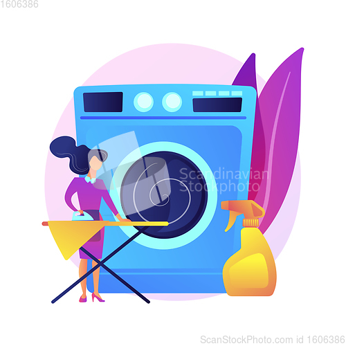 Image of Laundry and dry cleaning abstract concept vector illustration.