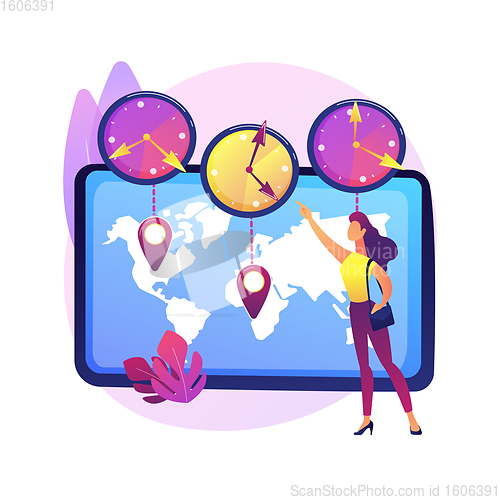 Image of Time zones abstract concept vector illustration.