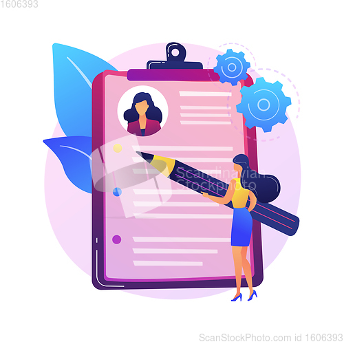 Image of Resume writing service abstract concept vector illustration.