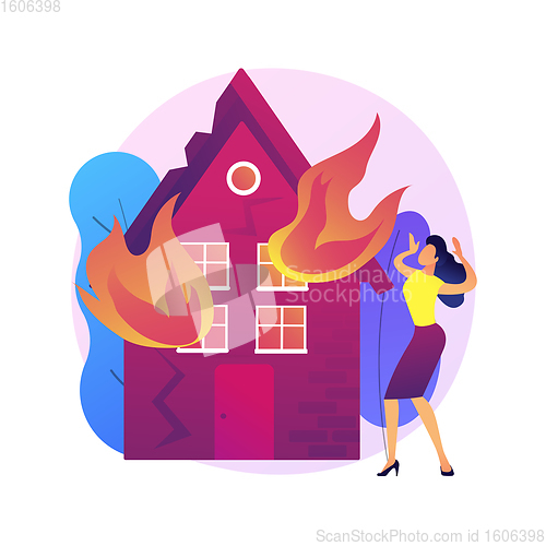 Image of Fire consequences abstract concept vector illustration.