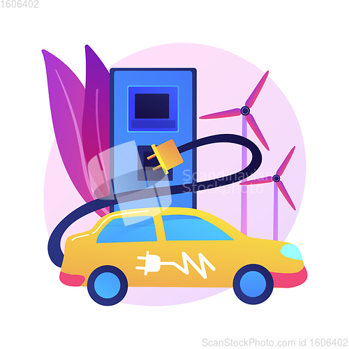 Image of Electric vehicle use abstract concept vector illustration.