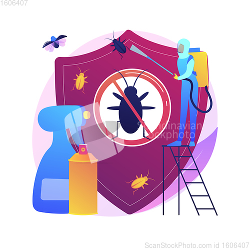 Image of Home pest insects control abstract concept vector illustration.