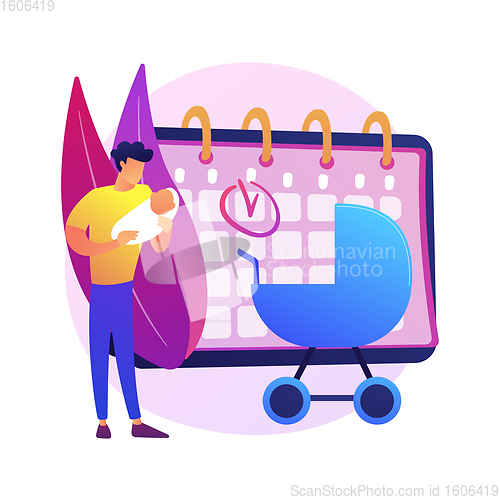 Image of Paternity leave abstract concept vector illustration.