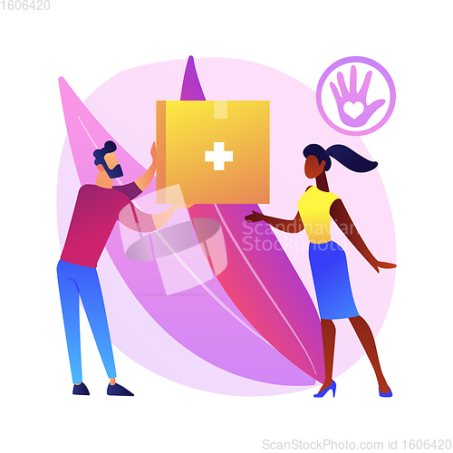 Image of Supporting volunteering abstract concept vector illustration.