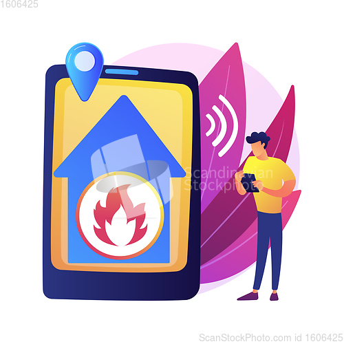 Image of Fire alarm system abstract concept vector illustration.