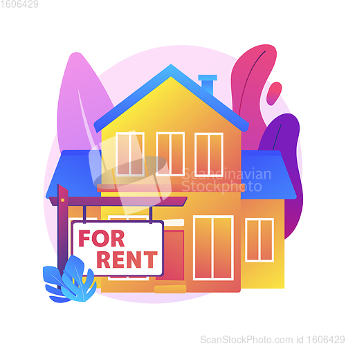 Image of House for rent abstract concept vector illustration.