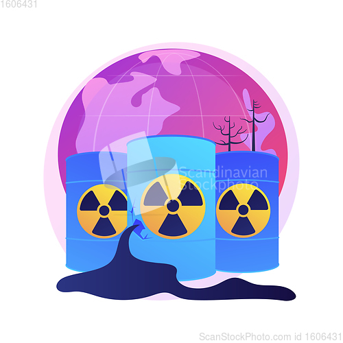 Image of Radioactive pollution abstract concept vector illustration.