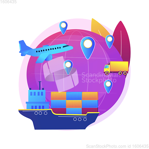 Image of Global transportation system abstract concept vector illustration.