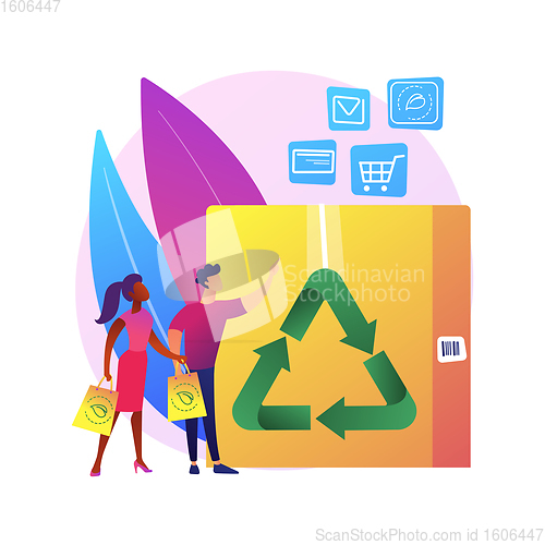 Image of Low impact packaging abstract concept vector illustration.