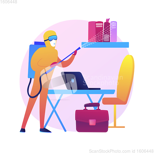 Image of Office disinfection service abstract concept vector illustration.