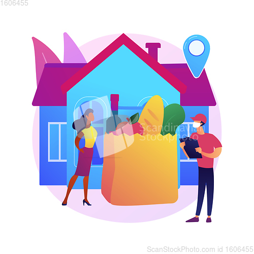 Image of Grocery delivery service abstract concept vector illustration.