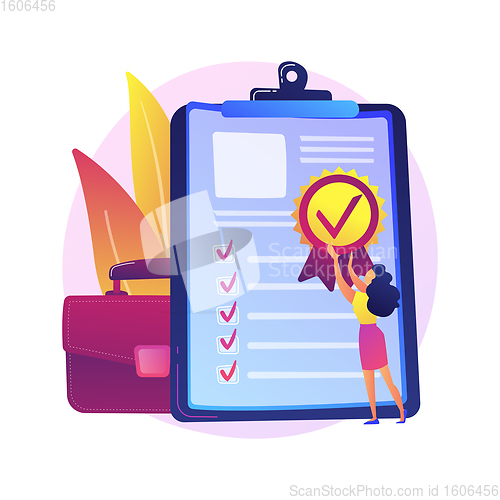 Image of Quality work abstract concept vector illustration.