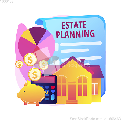 Image of Estate planning abstract concept vector illustration.