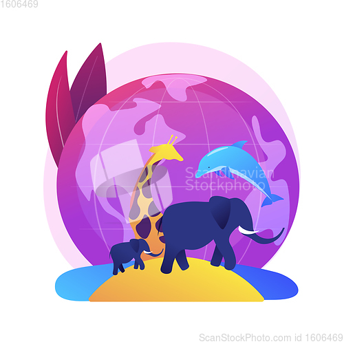 Image of Wild animals protection abstract concept vector illustration.