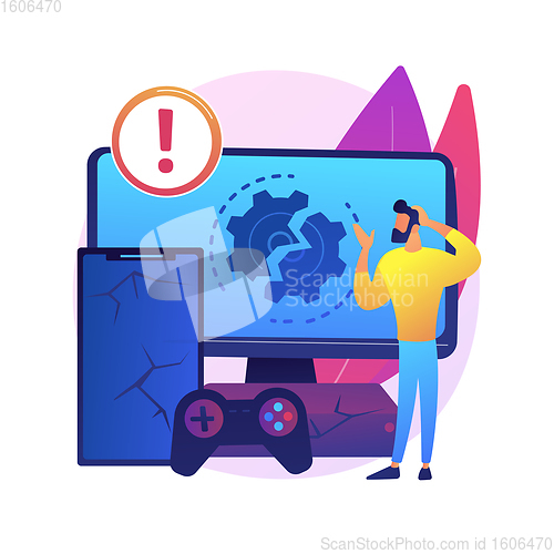 Image of Defective product abstract concept vector illustration.