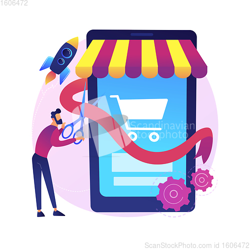 Image of Start and launch your online store abstract concept vector illustration.