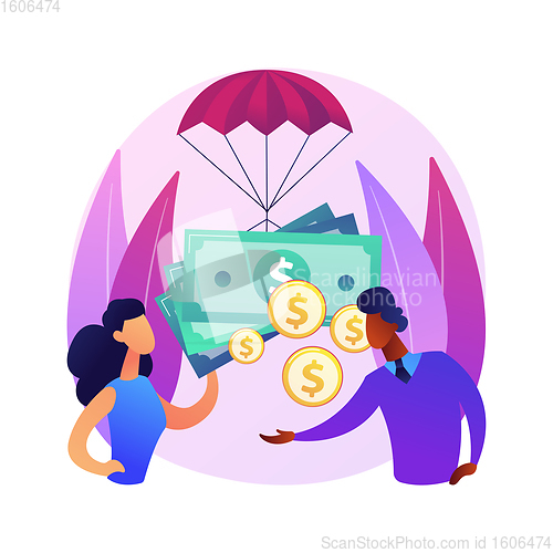 Image of Wage subsidy for business employees abstract concept vector illustration.