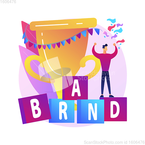 Image of Branded competition abstract concept vector illustration.