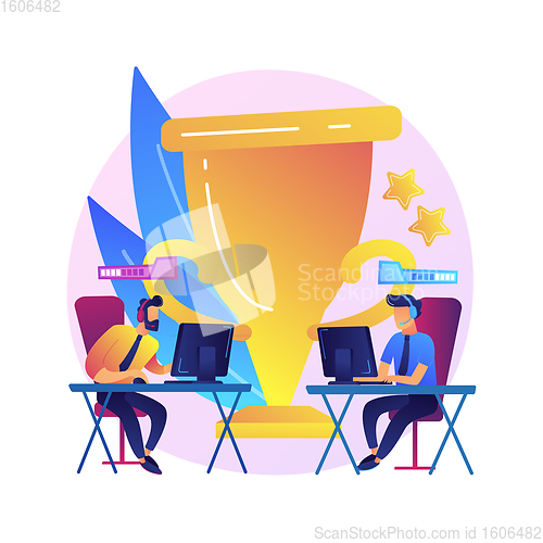 Image of Office esport competition abstract concept vector illustration.