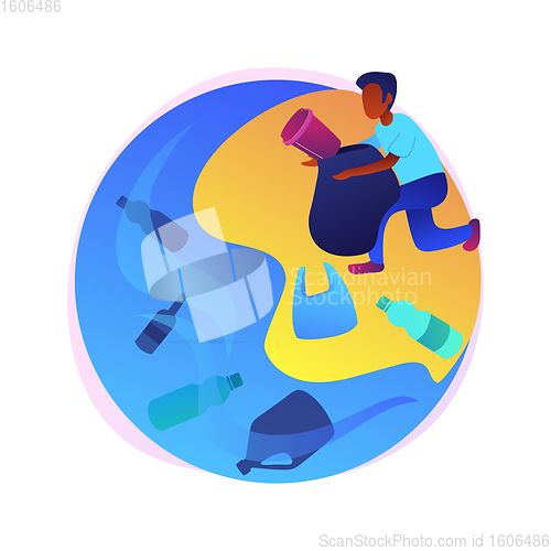 Image of Coastal pollution abstract concept vector illustration.