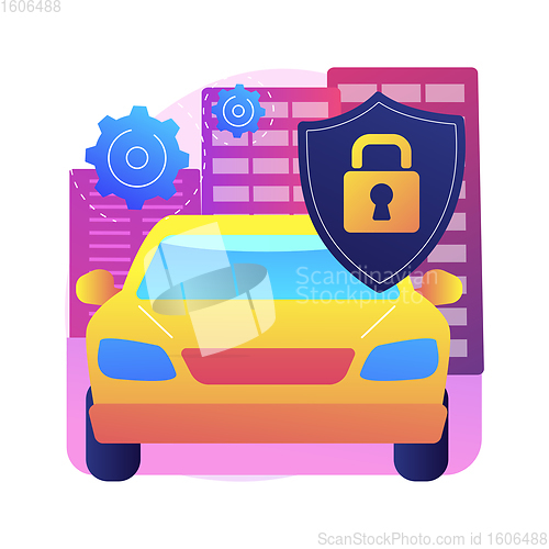 Image of Car alarm system abstract concept vector illustration.