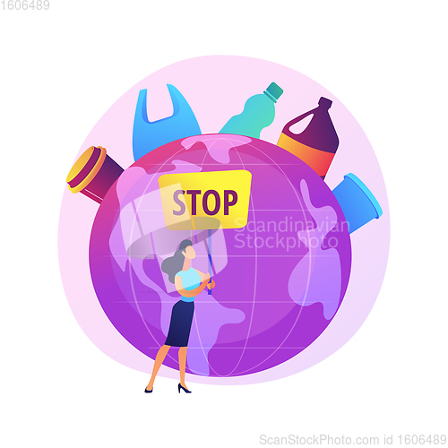 Image of Plastic pollution abstract concept vector illustration.