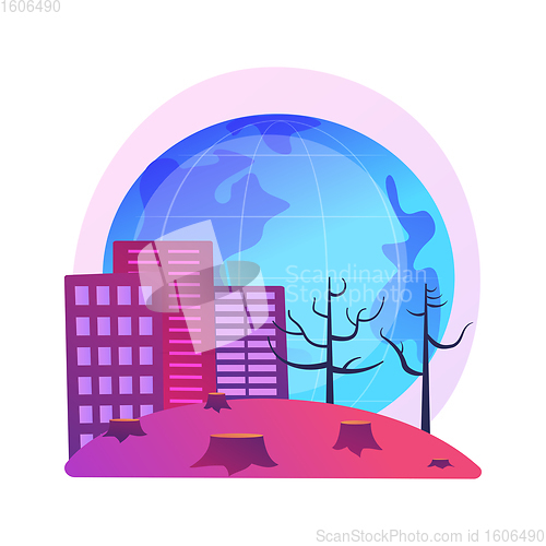 Image of Deforestation abstract concept vector illustration.