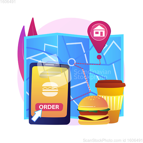Image of Food delivery abstract concept vector illustration.