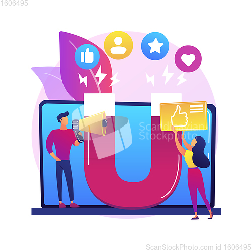 Image of Engagement marketing abstract concept vector illustration.