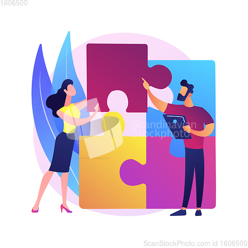 Image of Design structure matrix abstract concept vector illustration.