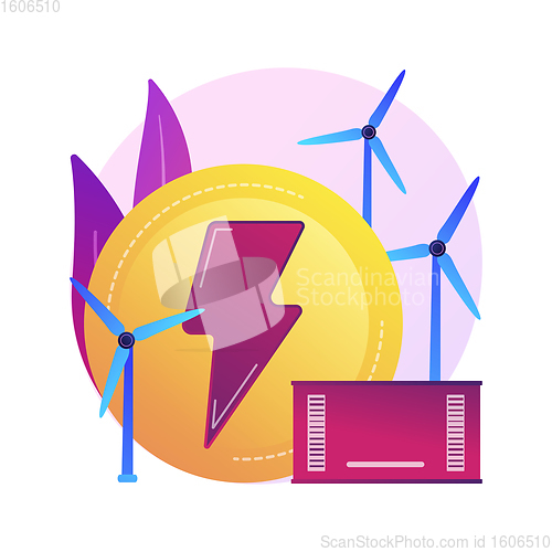 Image of Wind farm with windmills vector concept metaphor.