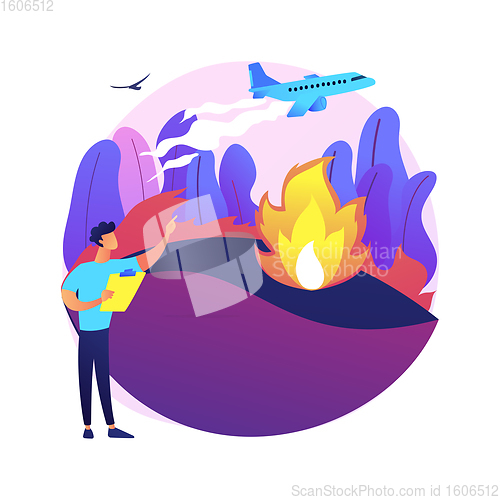 Image of Prevention of wildfire abstract concept vector illustration.