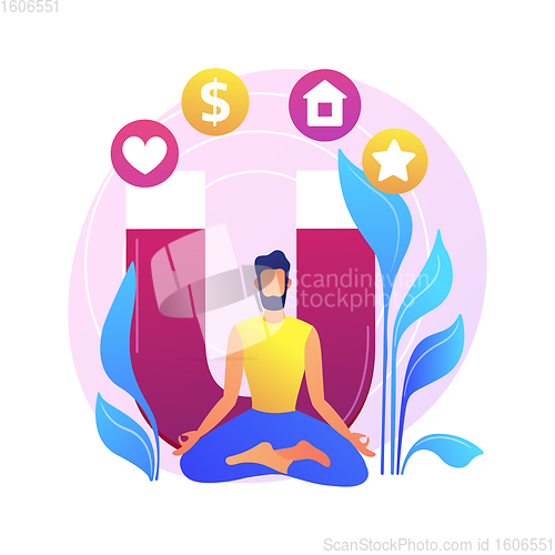 Image of Law of attraction abstract concept vector illustration.