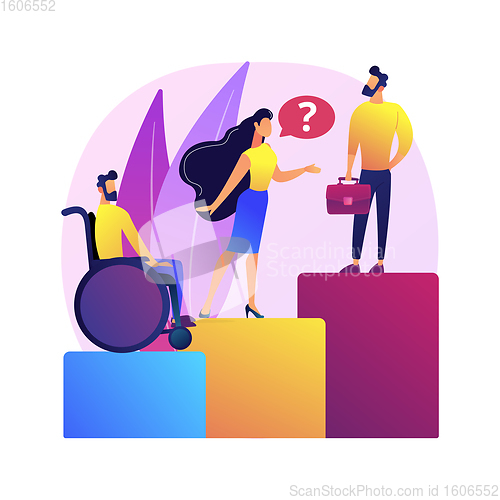 Image of Workplace discrimination abstract concept vector illustration.