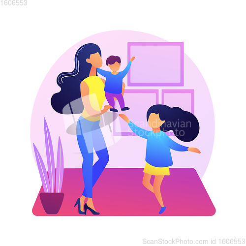 Image of Single parent abstract concept vector illustration.